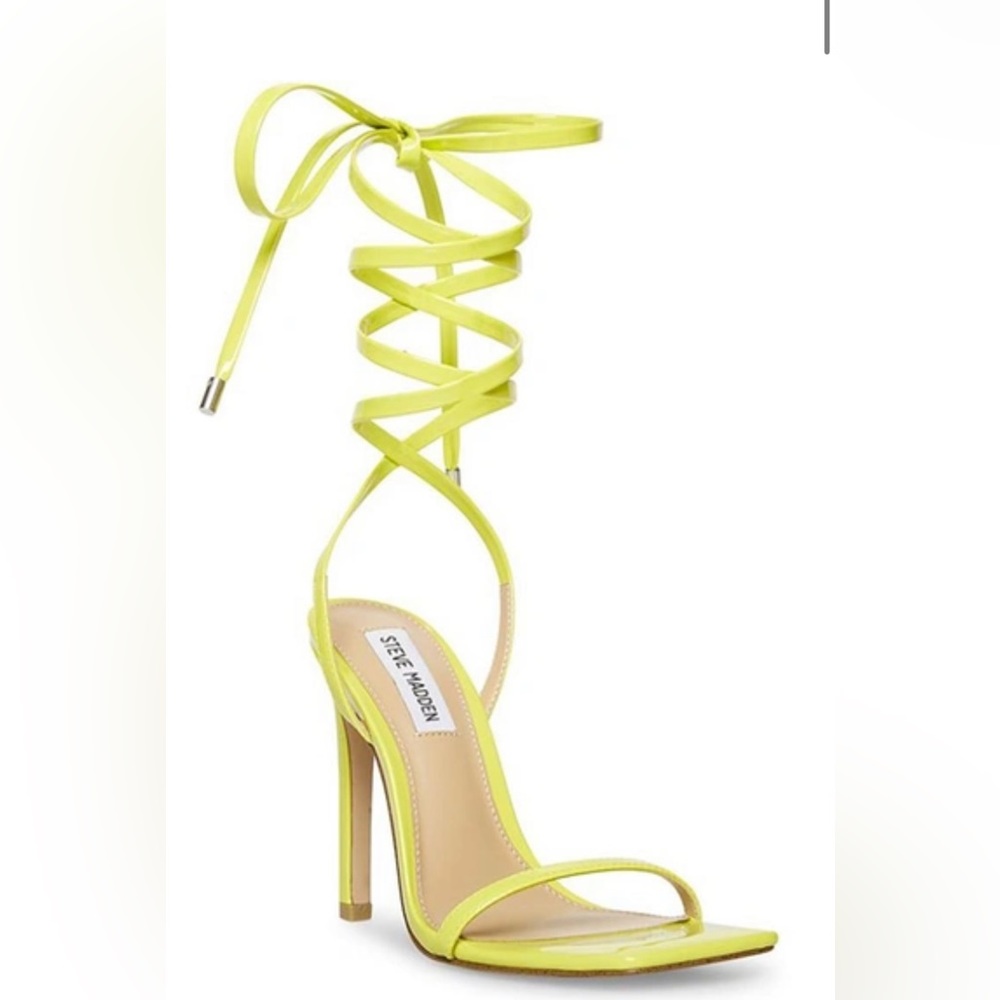 Neon yellow Steve Madden lace up heels